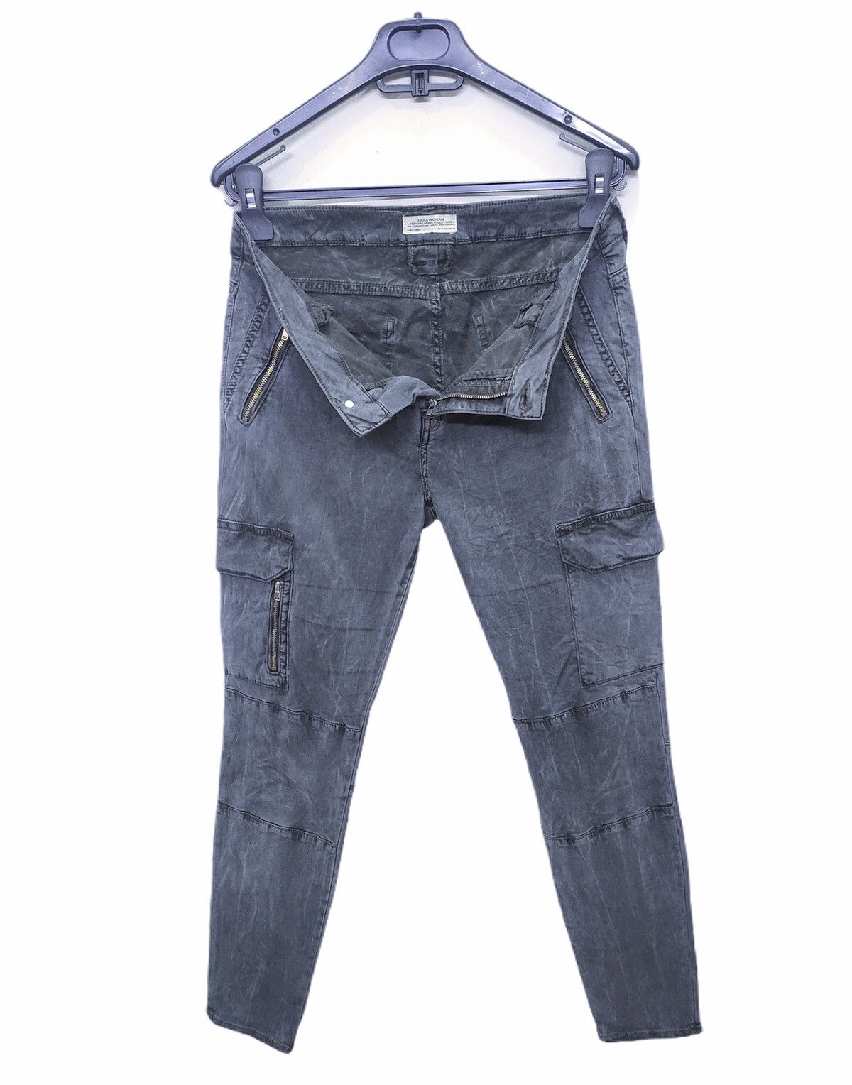 Japanese Brand × Seditionaries × Zara ZARA WOMAN Acid Wash Tie Dye Doubleknee Slimfit Cargo Pants Size US 29 - 3 Thumbnail
