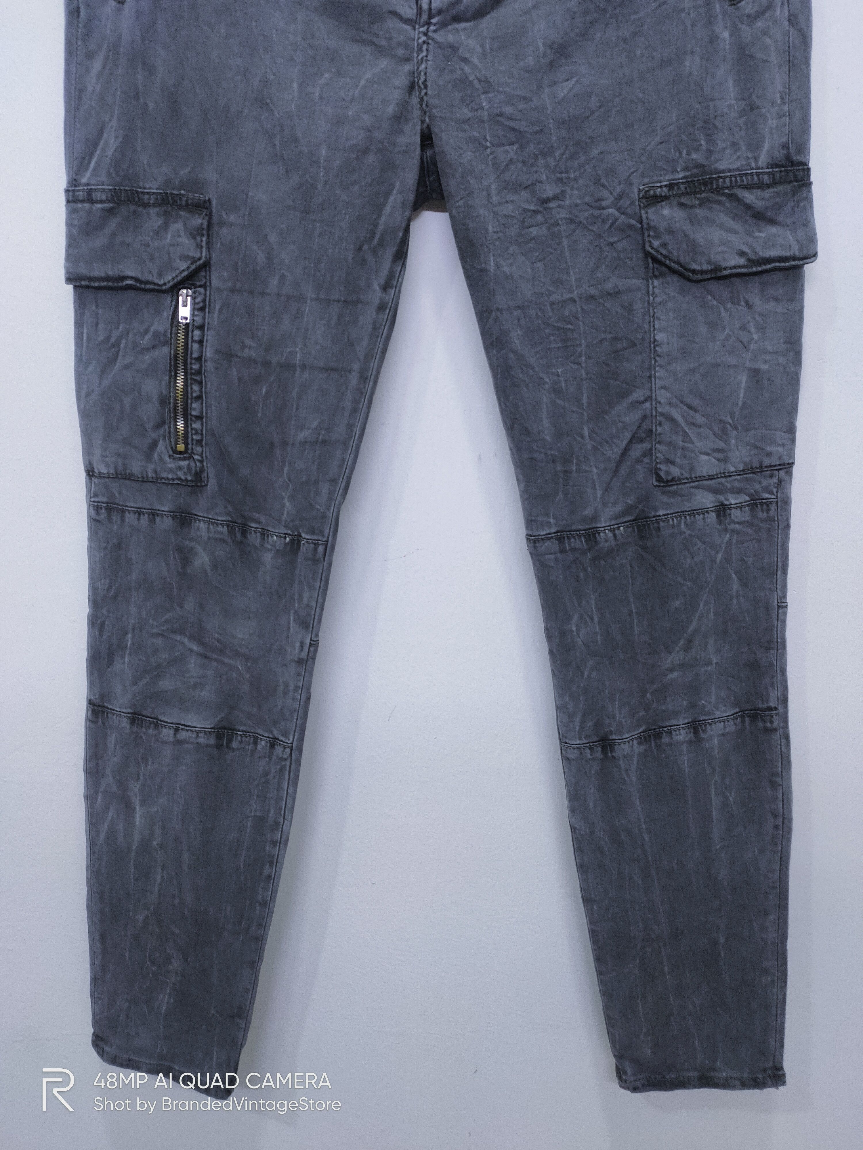 Japanese Brand × Seditionaries × Zara ZARA WOMAN Acid Wash Tie Dye Doubleknee Slimfit Cargo Pants Size US 29 - 5 Thumbnail