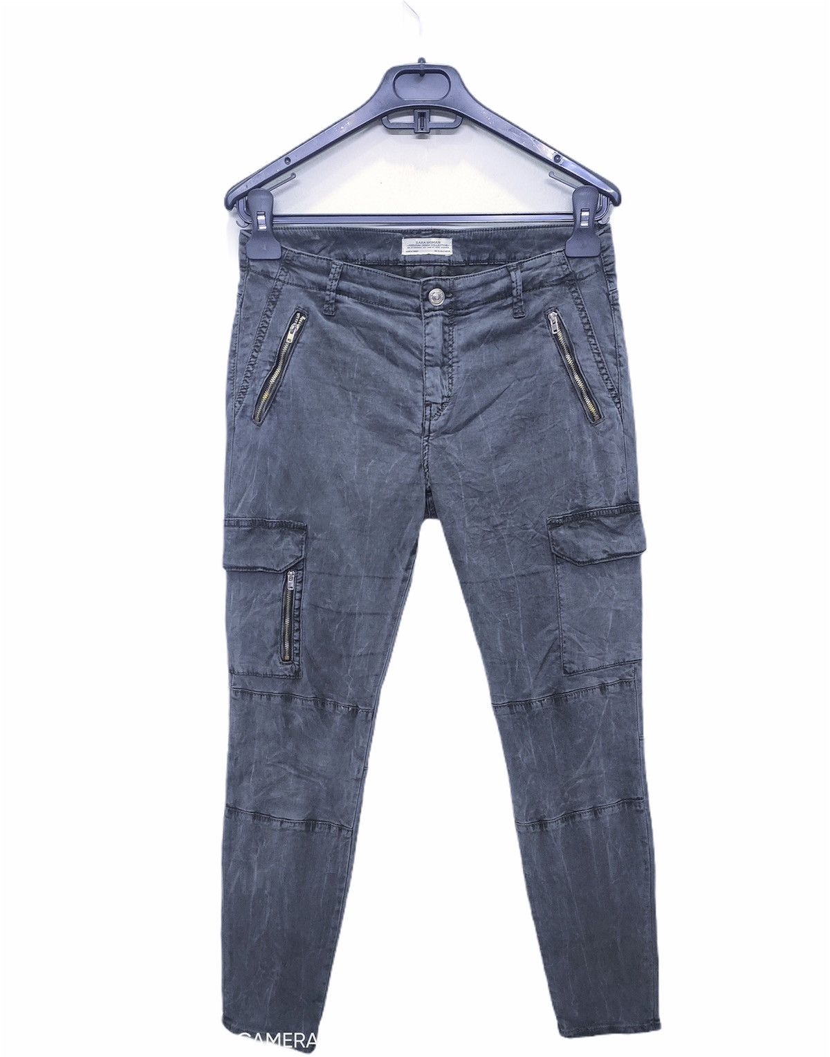 Japanese Brand × Seditionaries × Zara ZARA WOMAN Acid Wash Tie Dye Doubleknee Slimfit Cargo Pants Size US 29 - 1 Thumbnail