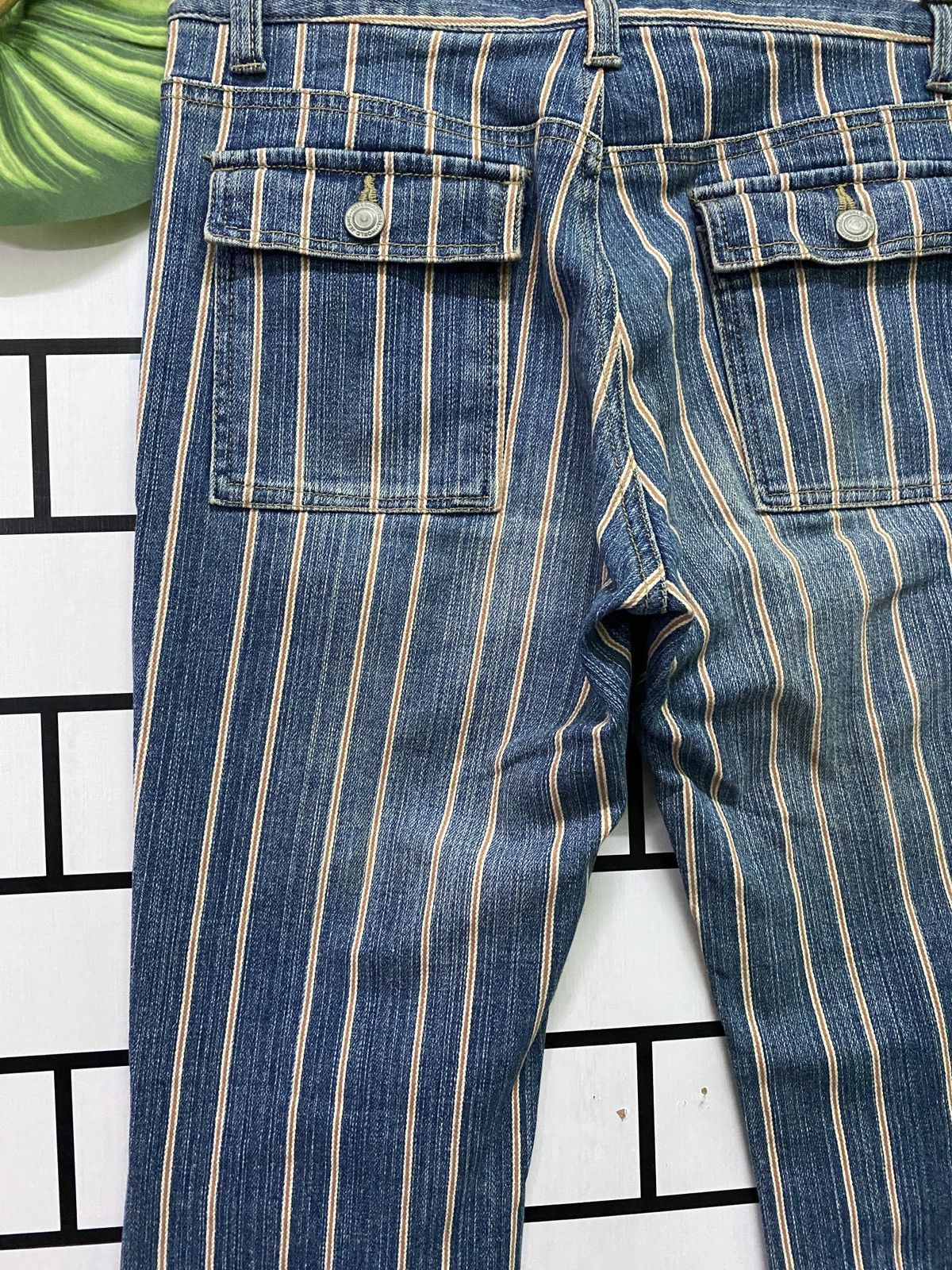 Designer × Japanese Brand × Vintage Flare ORIRIN Stripe Selvedge Style Hickory Bootcut Size US 28 / EU 44 - 13 Thumbnail