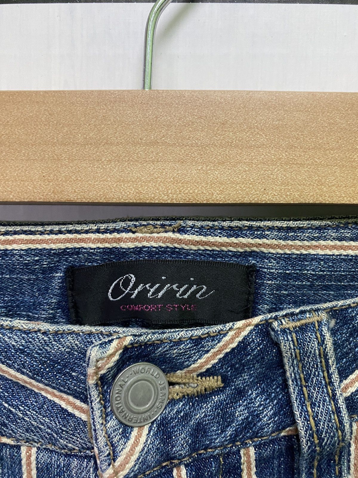 Designer × Japanese Brand × Vintage Flare ORIRIN Stripe Selvedge Style Hickory Bootcut Size US 28 / EU 44 - 4 Thumbnail