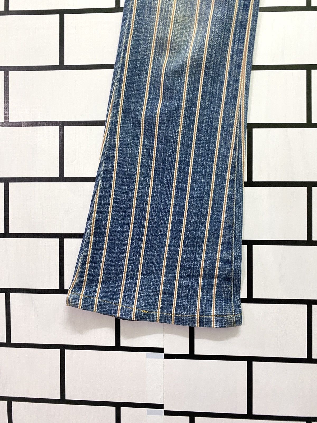 Designer × Japanese Brand × Vintage Flare ORIRIN Stripe Selvedge Style Hickory Bootcut Size US 28 / EU 44 - 8 Thumbnail