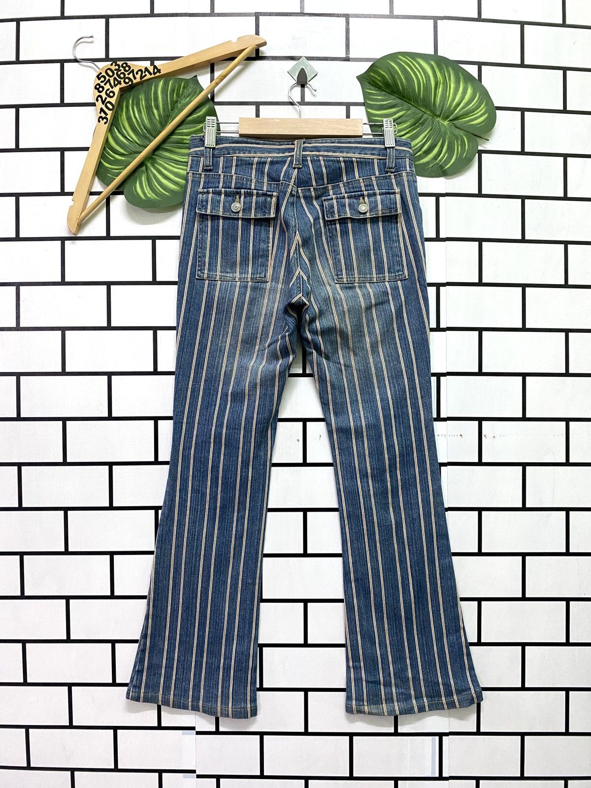 Designer × Japanese Brand × Vintage Flare ORIRIN Stripe Selvedge Style Hickory Bootcut Size US 28 / EU 44 - 2 Thumbnail