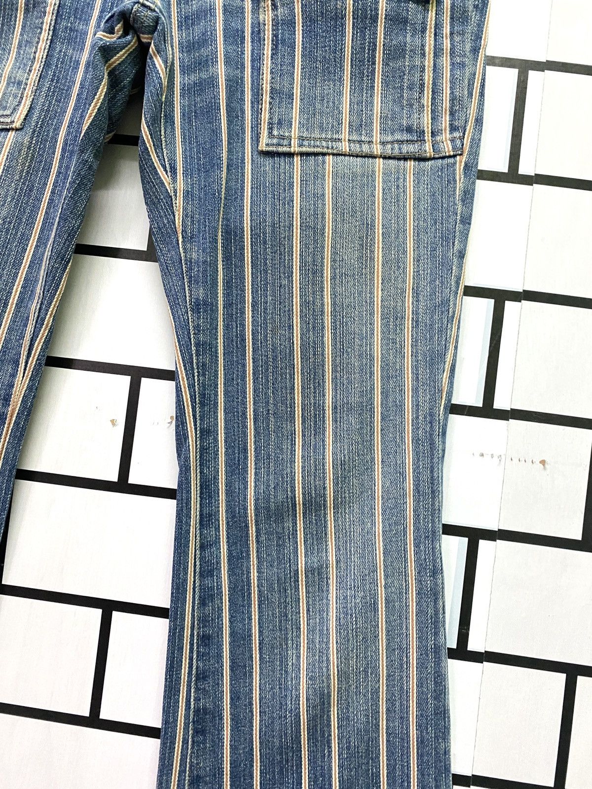 Designer × Japanese Brand × Vintage Flare ORIRIN Stripe Selvedge Style Hickory Bootcut Size US 28 / EU 44 - 9 Thumbnail