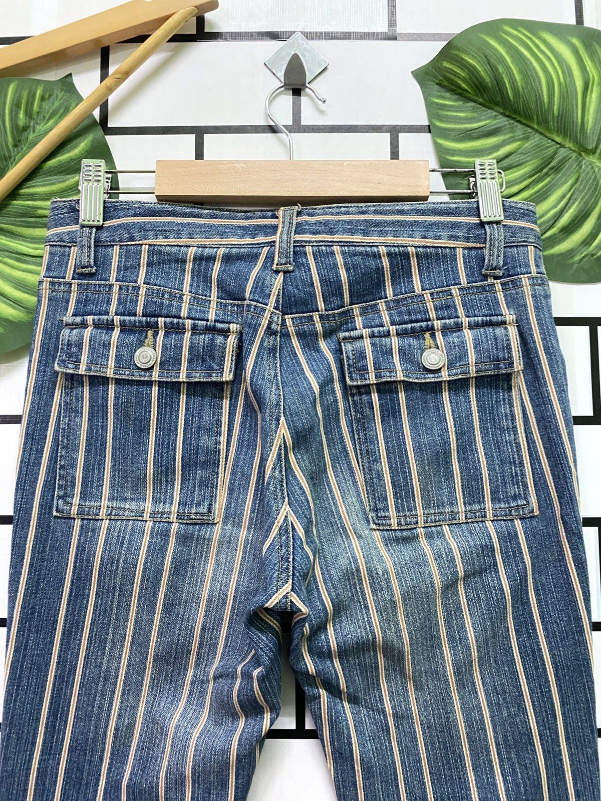 Designer × Japanese Brand × Vintage Flare ORIRIN Stripe Selvedge Style Hickory Bootcut Size US 28 / EU 44 - 12 Thumbnail