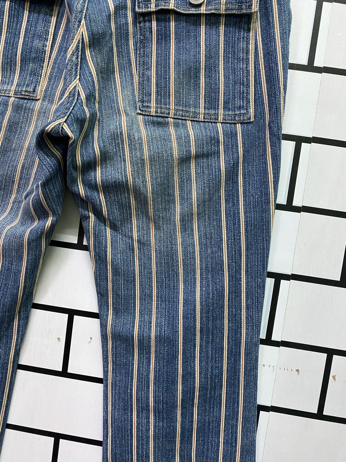 Designer × Japanese Brand × Vintage Flare ORIRIN Stripe Selvedge Style Hickory Bootcut Size US 28 / EU 44 - 14 Thumbnail