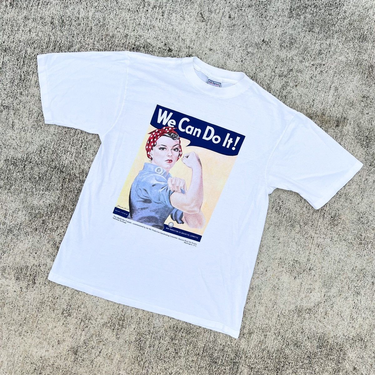 Vintage Vintage 90s Rosie the Riveter American USA Single Stitch Tee Size US L / EU 52-54 / 3 - 2 Thumbnail