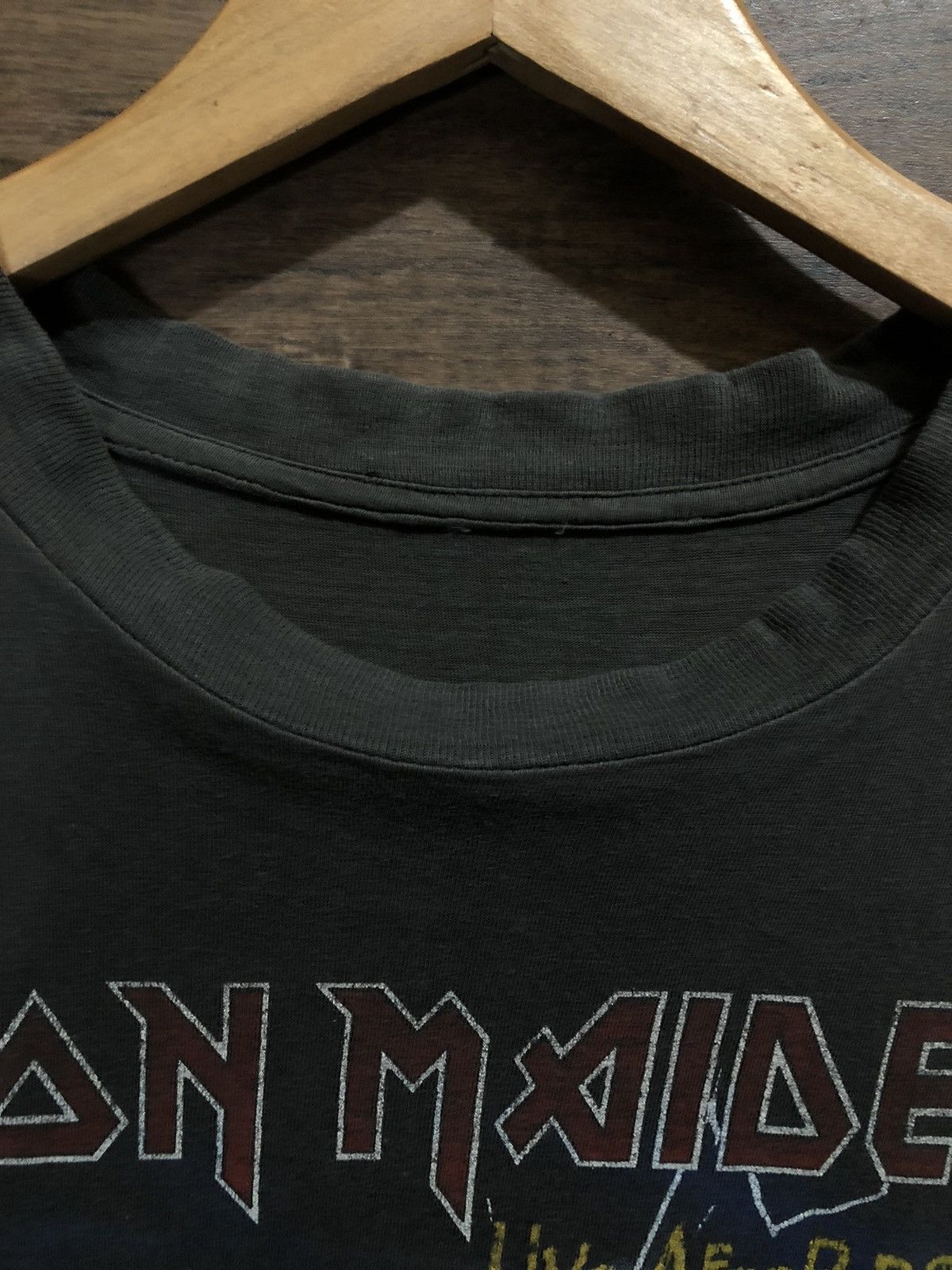 Band Tees × Vintage Vintage Iron Maiden 1985 Live After Death Distressed Shirt Size US L / EU 52-54 / 3 - 14 Thumbnail