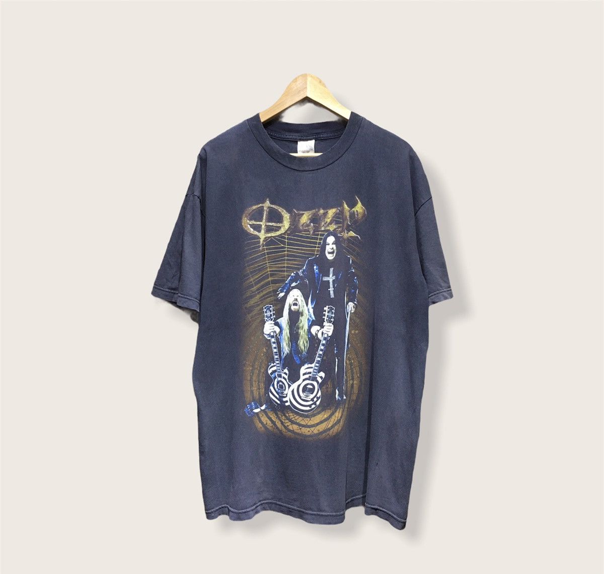 image of Band Tees x Black Sabbath Thrashed Faded Vintage 90's Ozzy Black Sabbath Band Tee, Men's (Size XL)