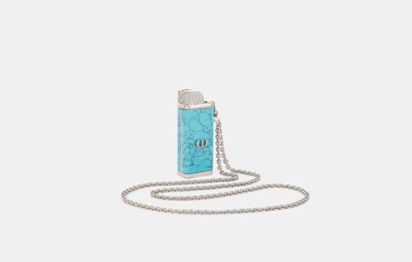 image of Dior O1W1Db10723 Lighter Case Pendant Necklace In Silver, Men's