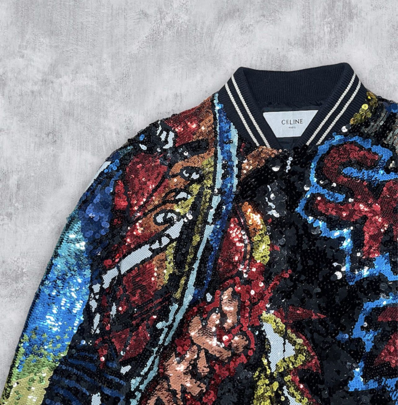 Celine × Hedi Slimane CELINE BY HEDI SLIMANE “SS19 COUTURE SEQUINS TEDDY” Size US S / EU 44-46 / 1 - 2 Thumbnail