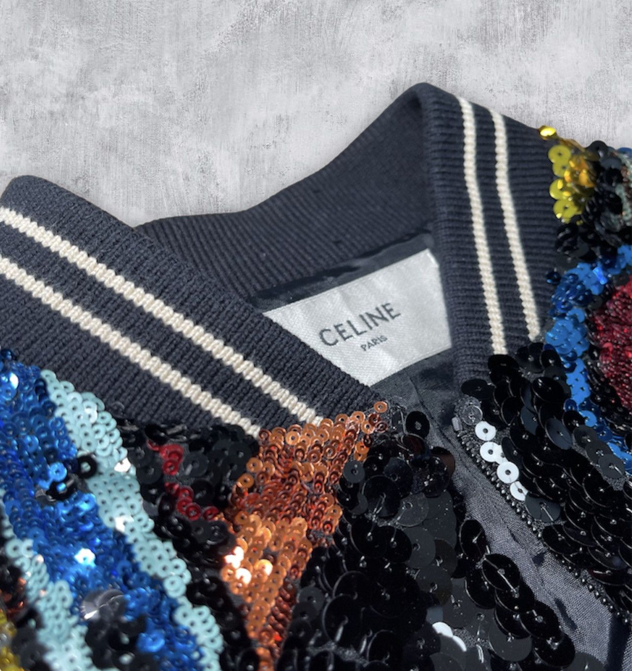 Celine × Hedi Slimane CELINE BY HEDI SLIMANE “SS19 COUTURE SEQUINS TEDDY” Size US S / EU 44-46 / 1 - 3 Thumbnail