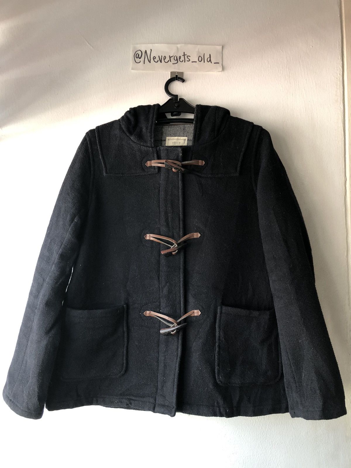 Japanese Brand Shuca By Global Work Duffle Wool Jacket Hoodie Size US L / EU 52-54 / 3 - 1 Thumbnail