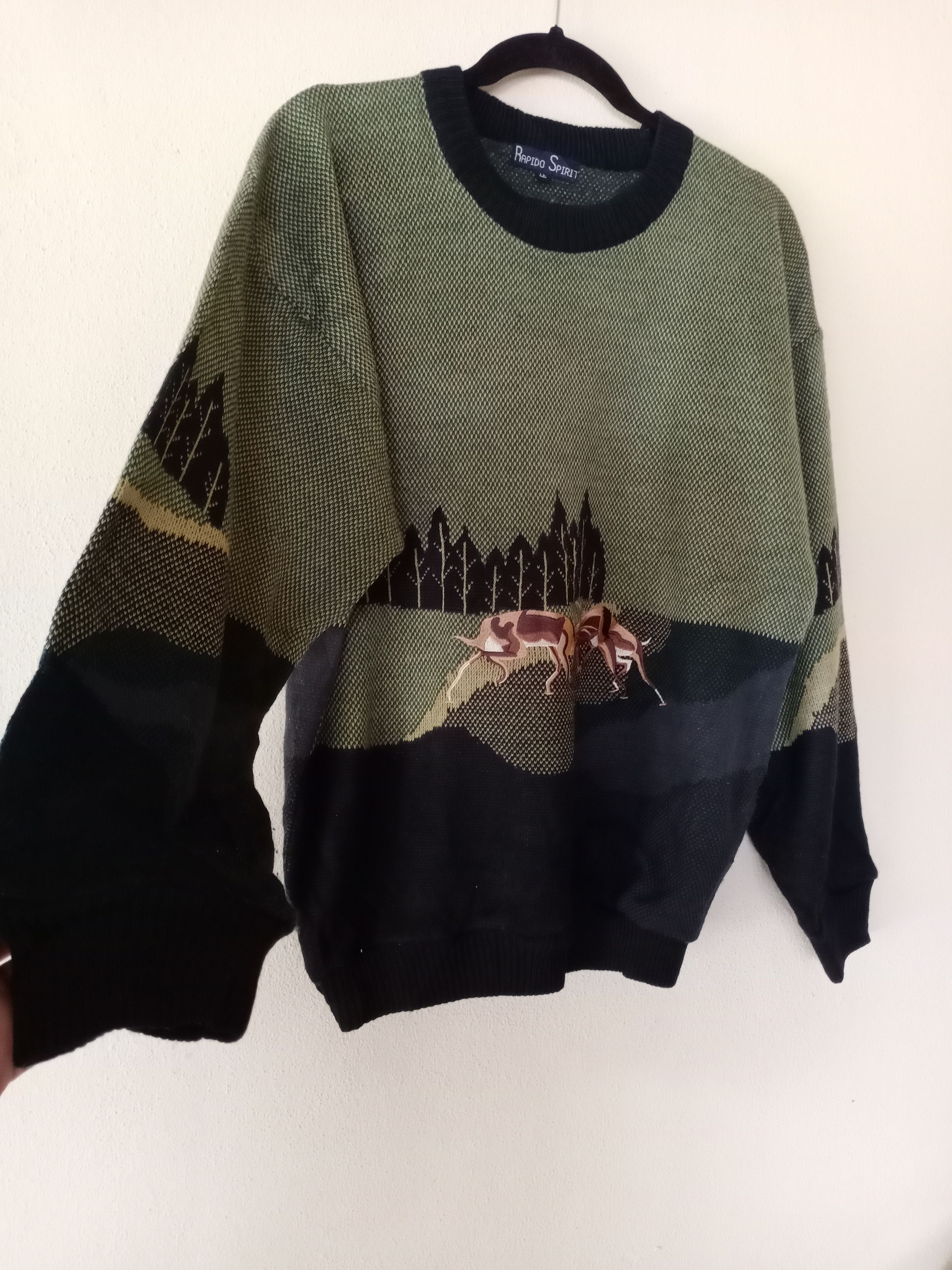 Aran Isles Knitwear × Habitat × Homespun Knitwear Vintage Rapido Spirit Habitat Motive Full print Crewneck Size US L / EU 52-54 / 3 - 4 Thumbnail