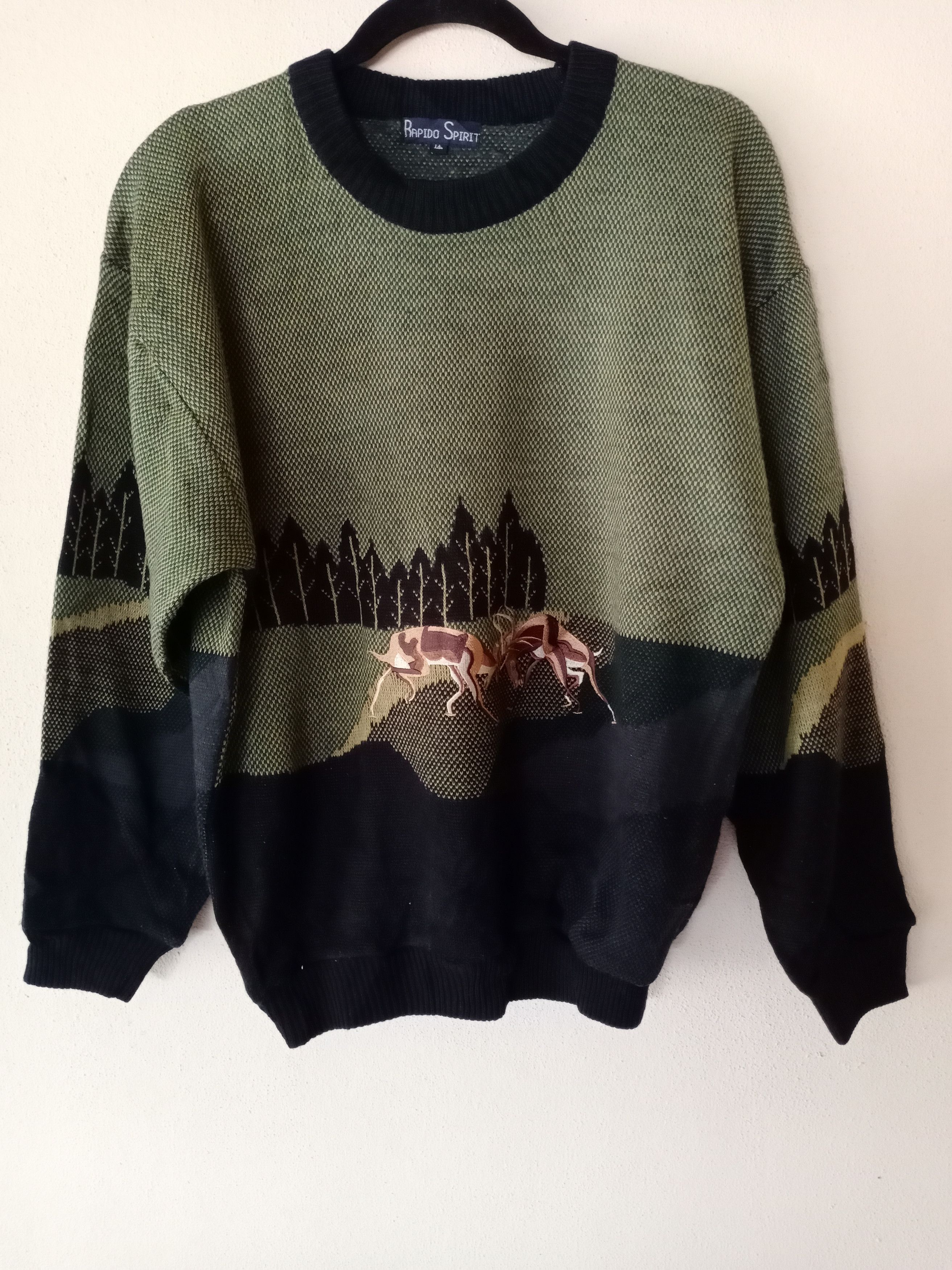 Aran Isles Knitwear × Habitat × Homespun Knitwear Vintage Rapido Spirit Habitat Motive Full print Crewneck Size US L / EU 52-54 / 3 - 1 Thumbnail