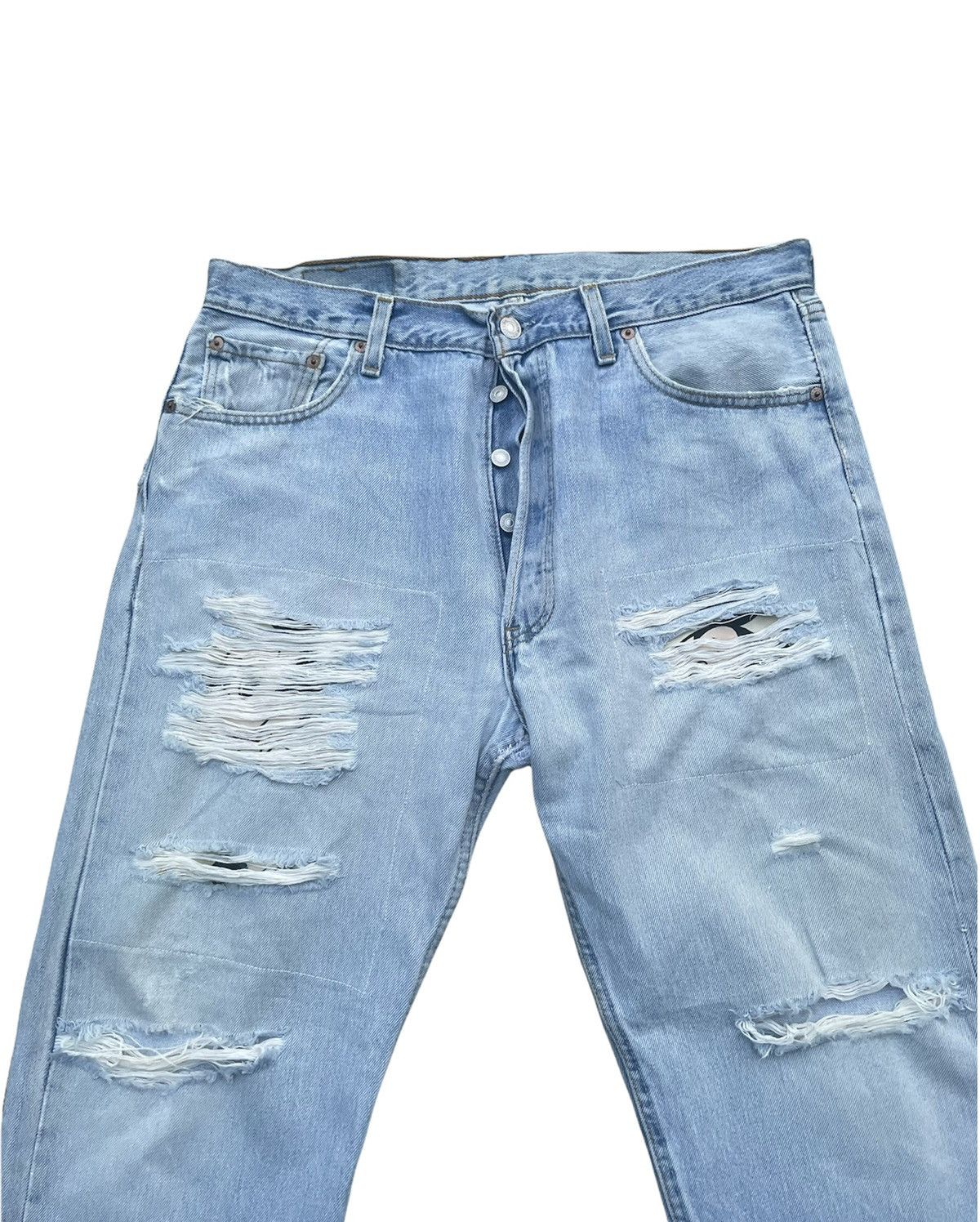 Levi's × Vintage Vintage Levi’s 501 2000 Usa Aging Distressed Custom Size US 35 - 3 Thumbnail