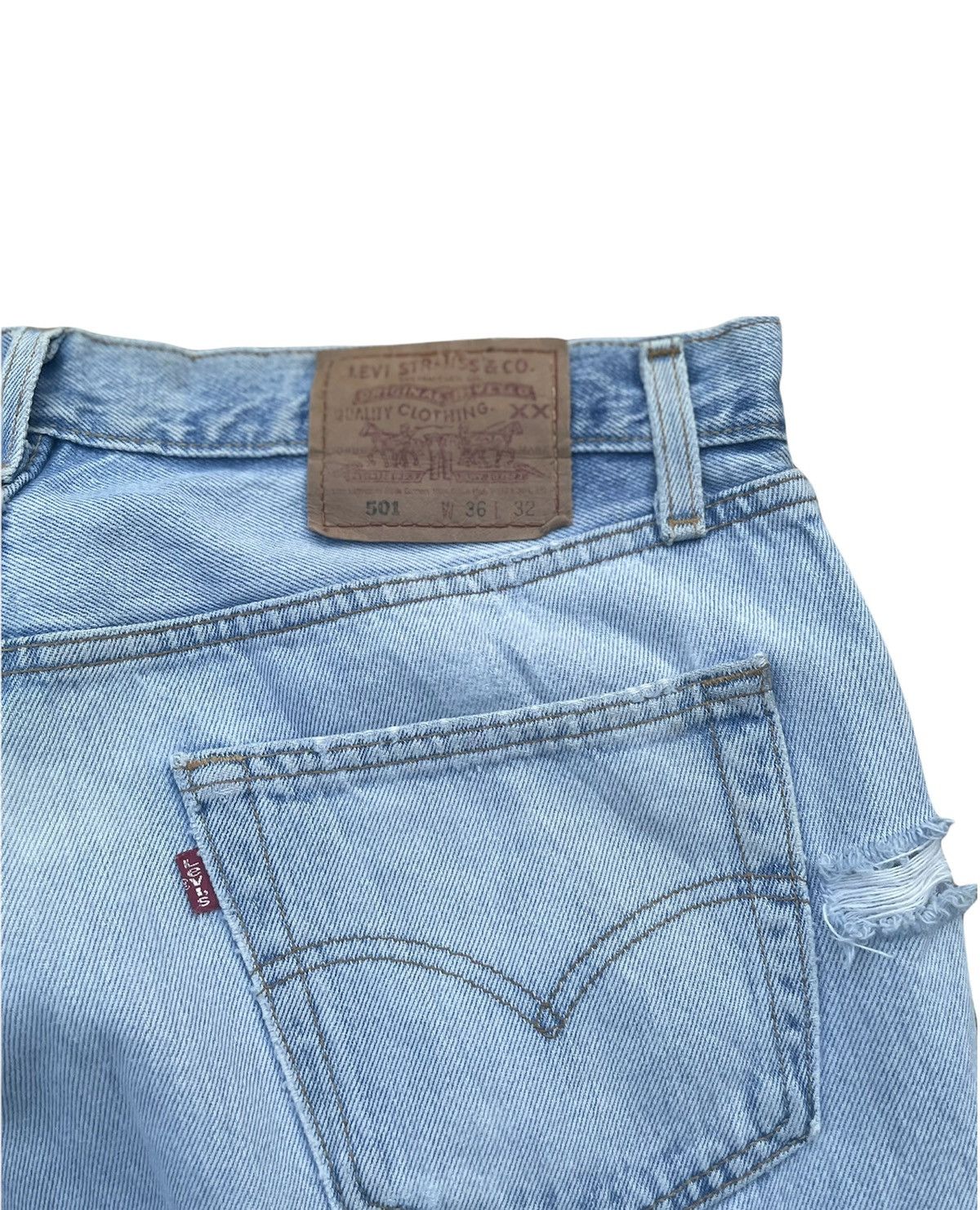 Levi's × Vintage Vintage Levi’s 501 2000 Usa Aging Distressed Custom Size US 35 - 9 Thumbnail