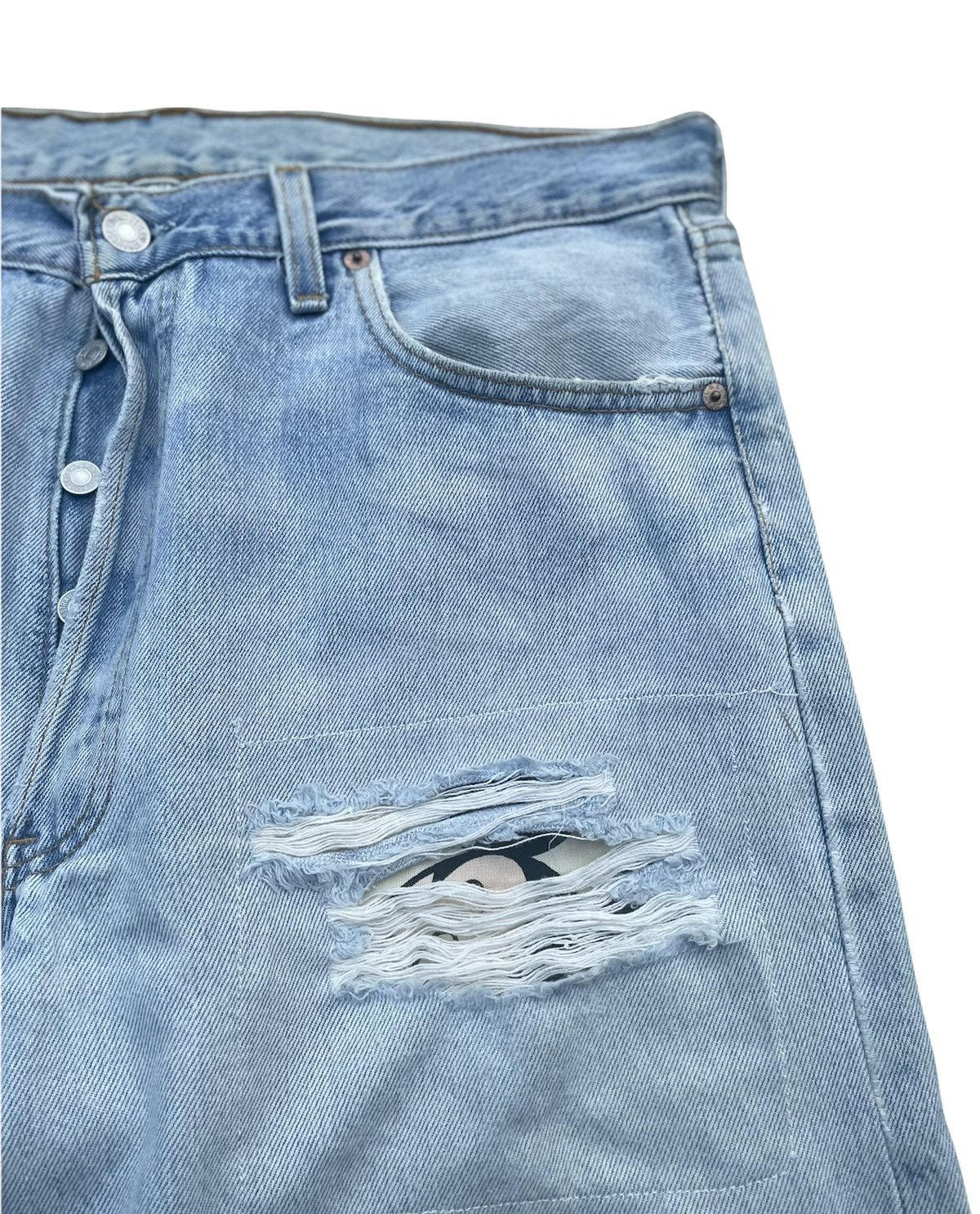 Levi's × Vintage Vintage Levi’s 501 2000 Usa Aging Distressed Custom Size US 35 - 4 Thumbnail