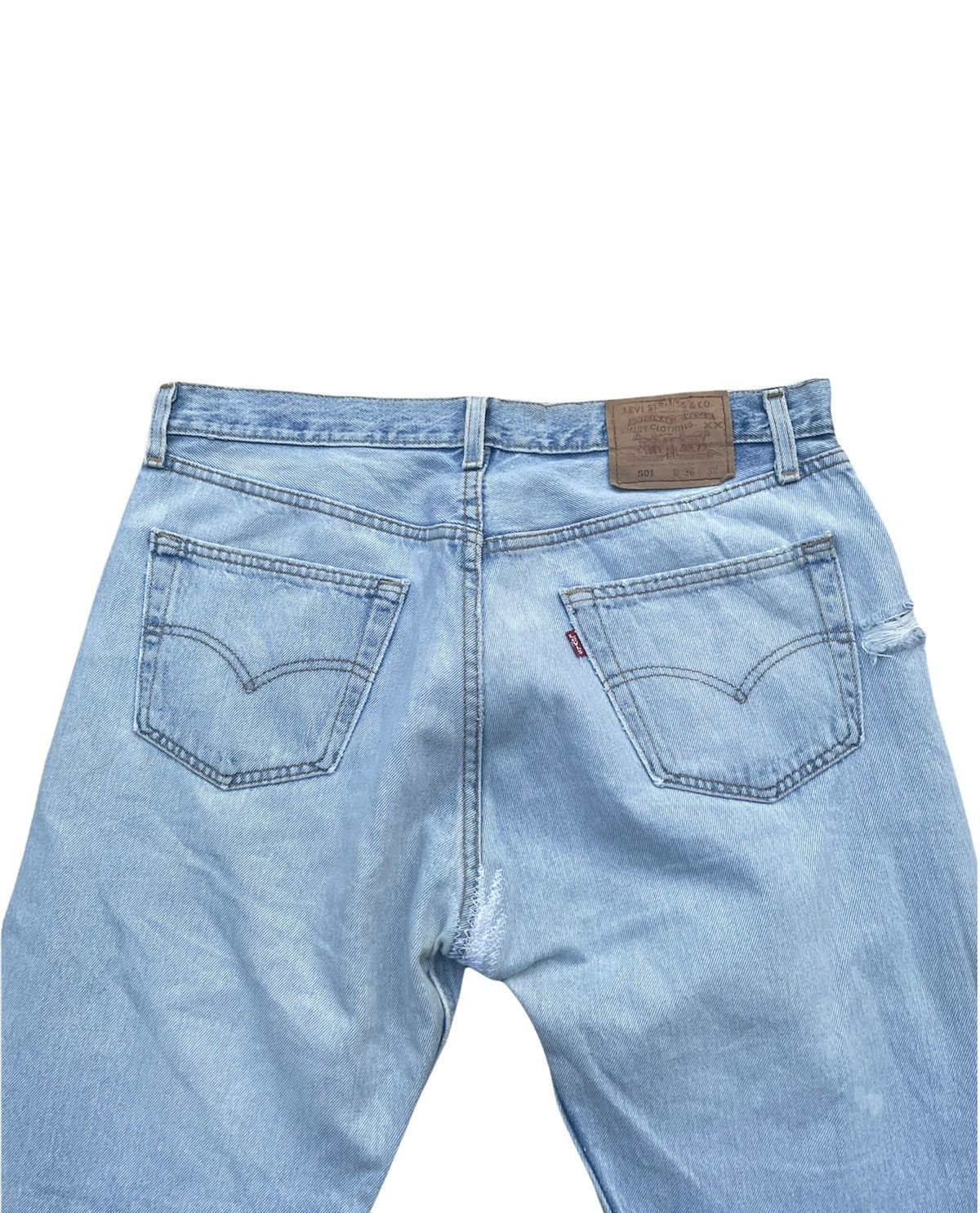 Levi's × Vintage Vintage Levi’s 501 2000 Usa Aging Distressed Custom Size US 35 - 7 Thumbnail