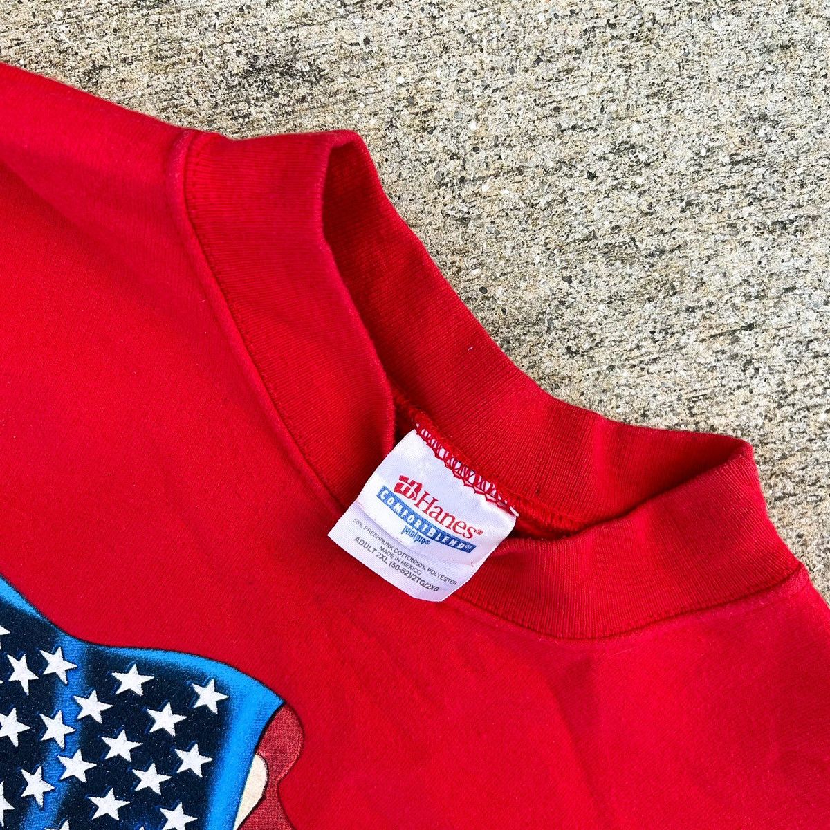 Vintage Vintage 90s USA Biker Flag Motorcycle Sweatshirt Size US XXL / EU 58 / 5 - 4 Thumbnail