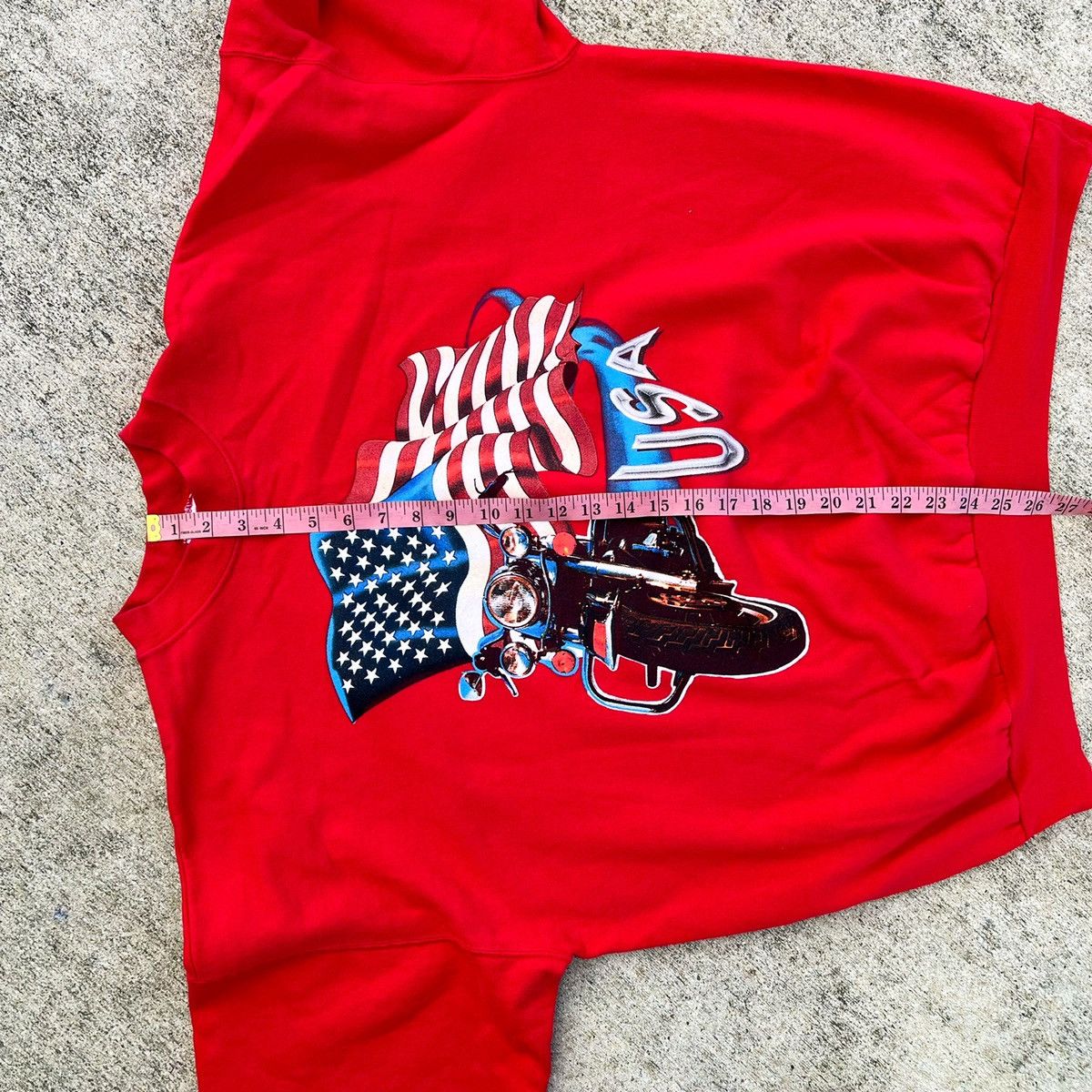 Vintage Vintage 90s USA Biker Flag Motorcycle Sweatshirt Size US XXL / EU 58 / 5 - 6 Thumbnail