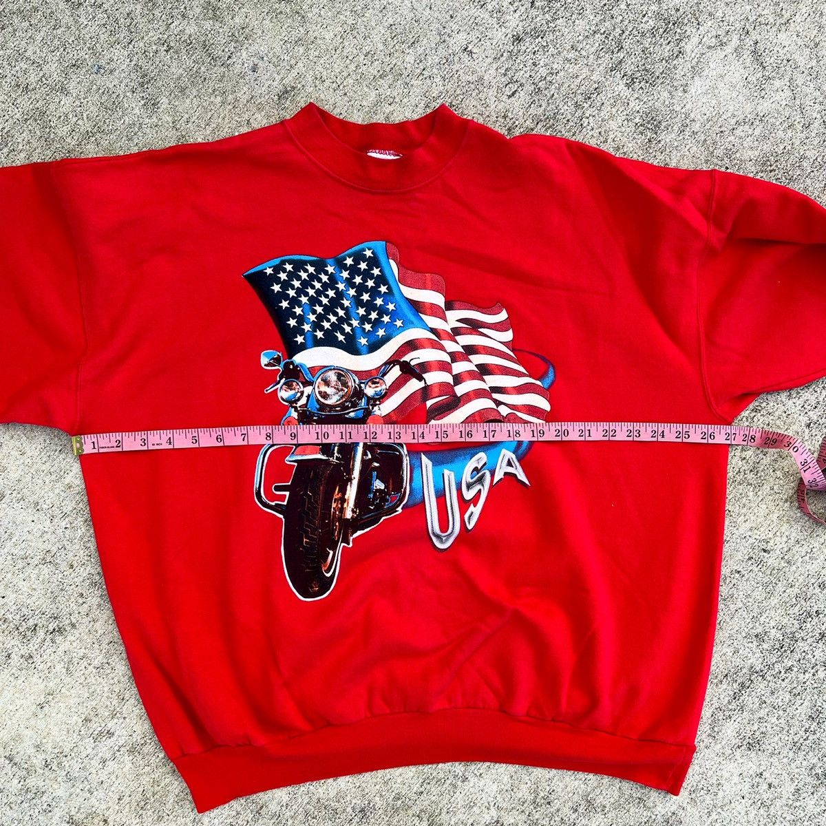 Vintage Vintage 90s USA Biker Flag Motorcycle Sweatshirt Size US XXL / EU 58 / 5 - 5 Thumbnail
