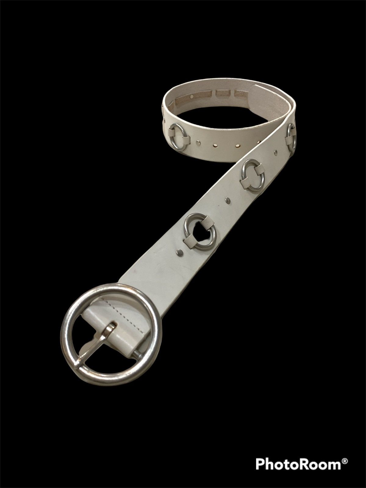 Genuine Leather LAUTREAMONT METAL HARDWARE LEATHER BELT Size 34 - 1 Thumbnail