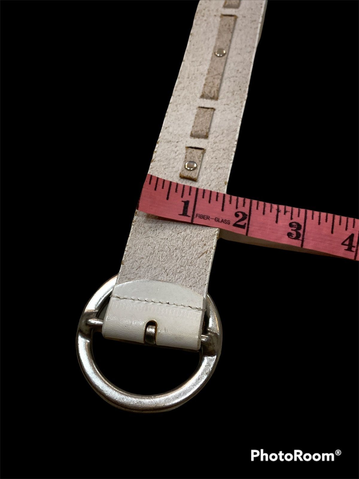 Genuine Leather LAUTREAMONT METAL HARDWARE LEATHER BELT Size 34 - 3 Thumbnail