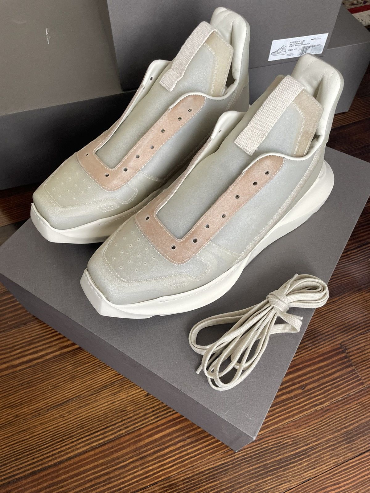 Rick Owens Natural Transparent Leather Geth Runner Rick Owens SS23 EDFU Size US 11 / EU 44 - 4 Thumbnail