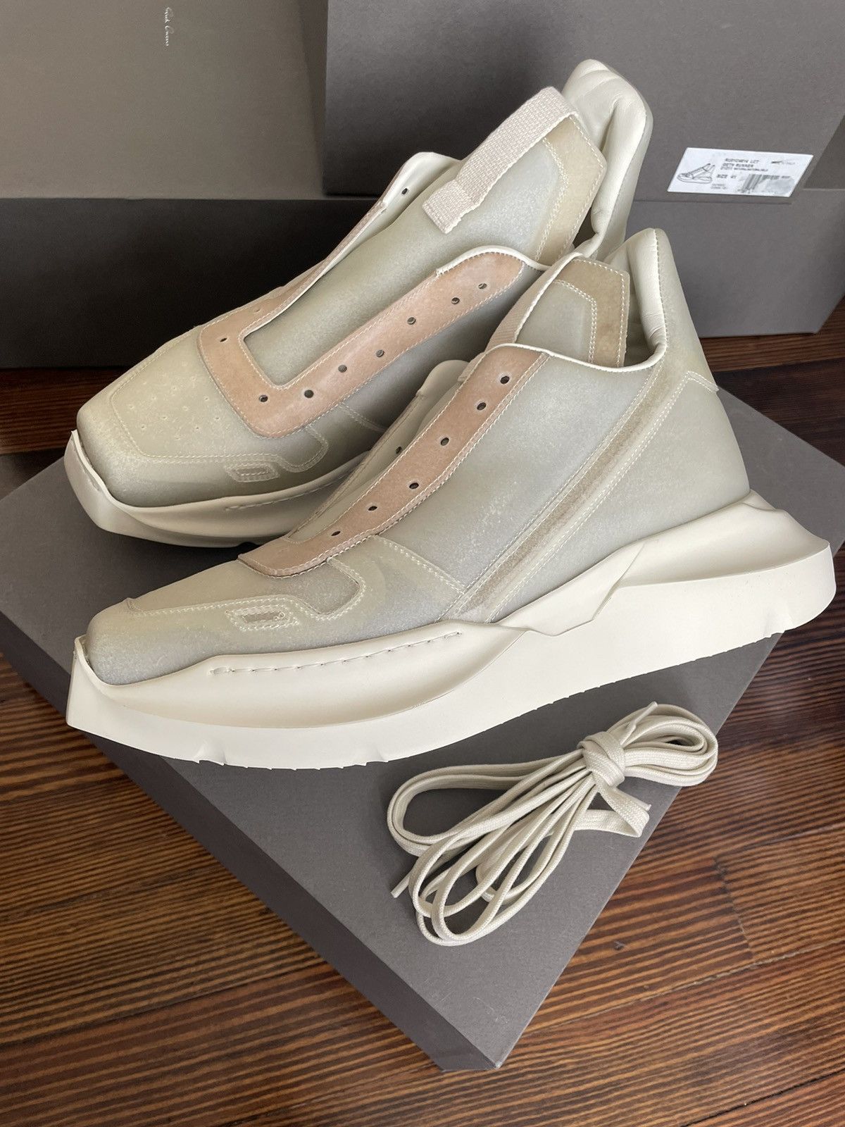 Rick Owens Natural Transparent Leather Geth Runner Rick Owens SS23 EDFU Size US 11 / EU 44 - 3 Thumbnail