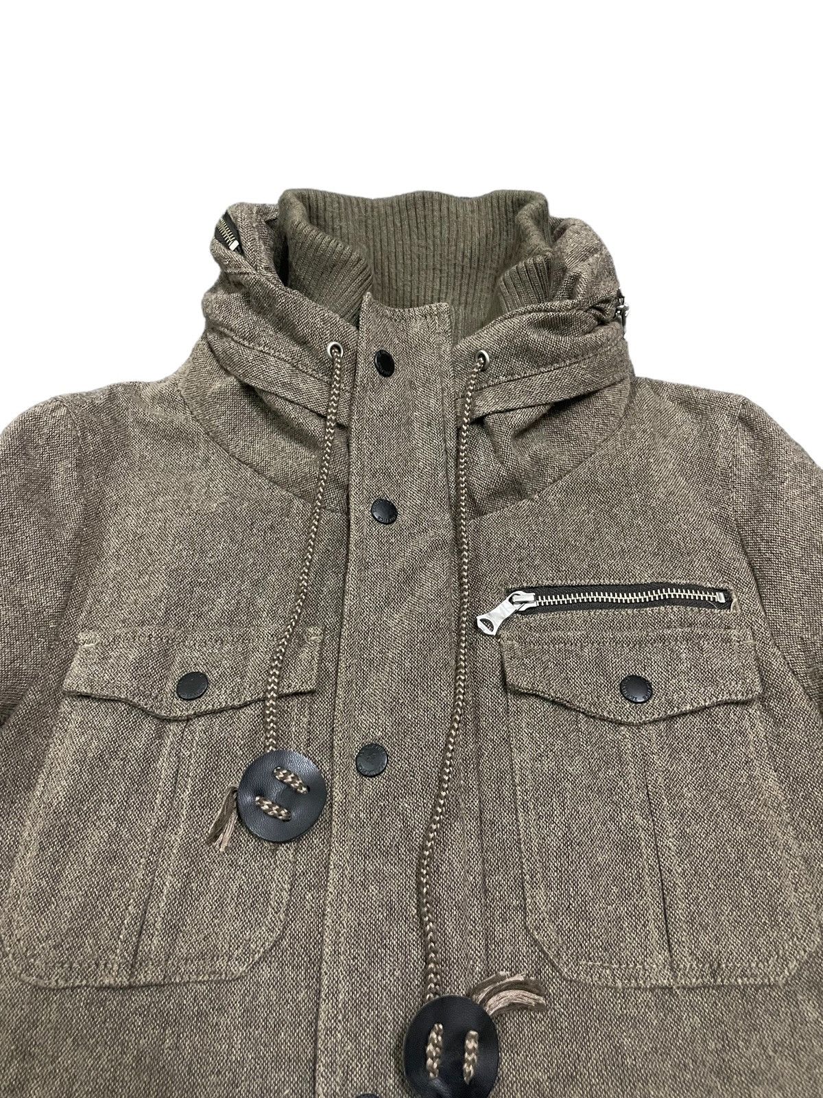 Fagassent Toshiki Aoki Takeo Kikuchi Wool Tactical Cargo Jacket Hooded Size US M / EU 48-50 / 2 - 6 Thumbnail