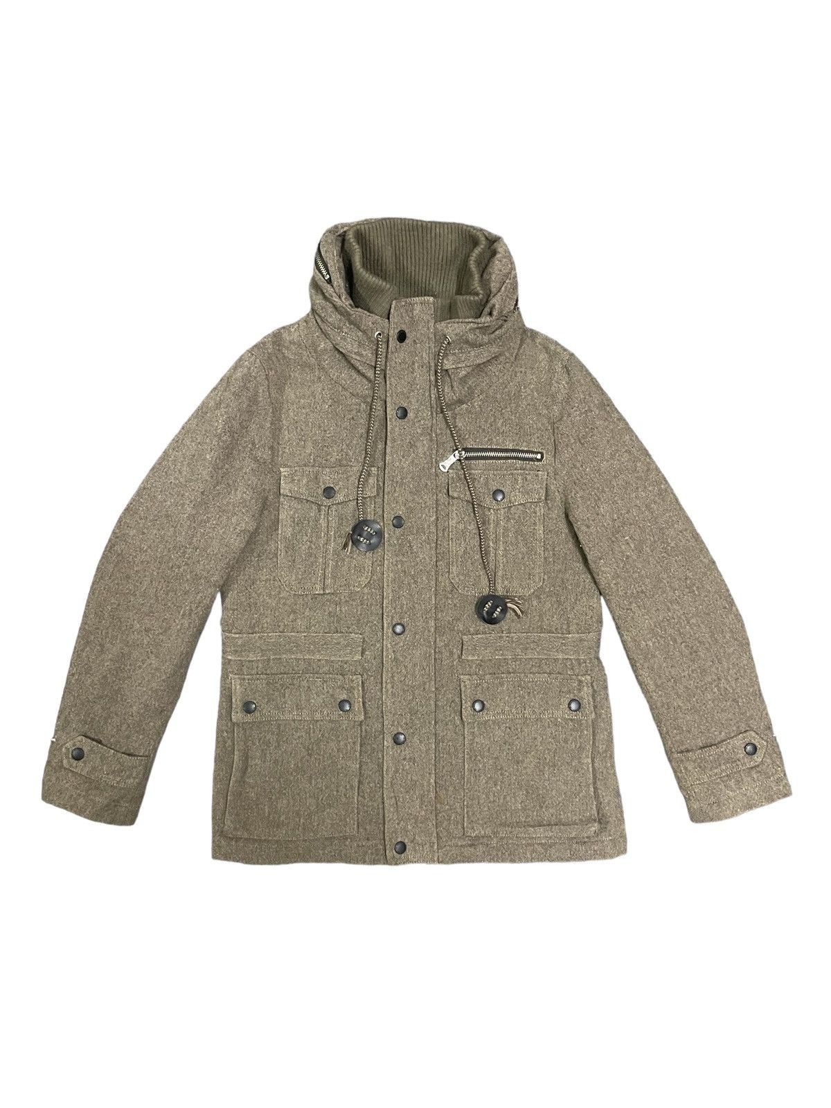 Fagassent Toshiki Aoki Takeo Kikuchi Wool Tactical Cargo Jacket Hooded Size US M / EU 48-50 / 2 - 15 Thumbnail