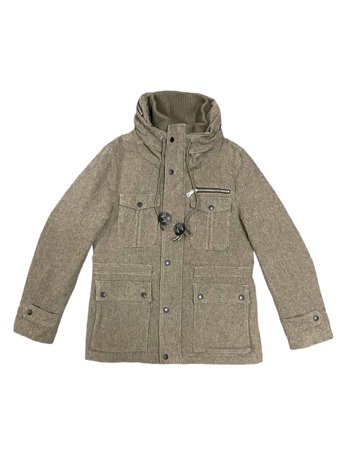 Fagassent Toshiki Aoki Takeo Kikuchi Wool Tactical Cargo Jacket Hooded Size US M / EU 48-50 / 2 - 1 Thumbnail