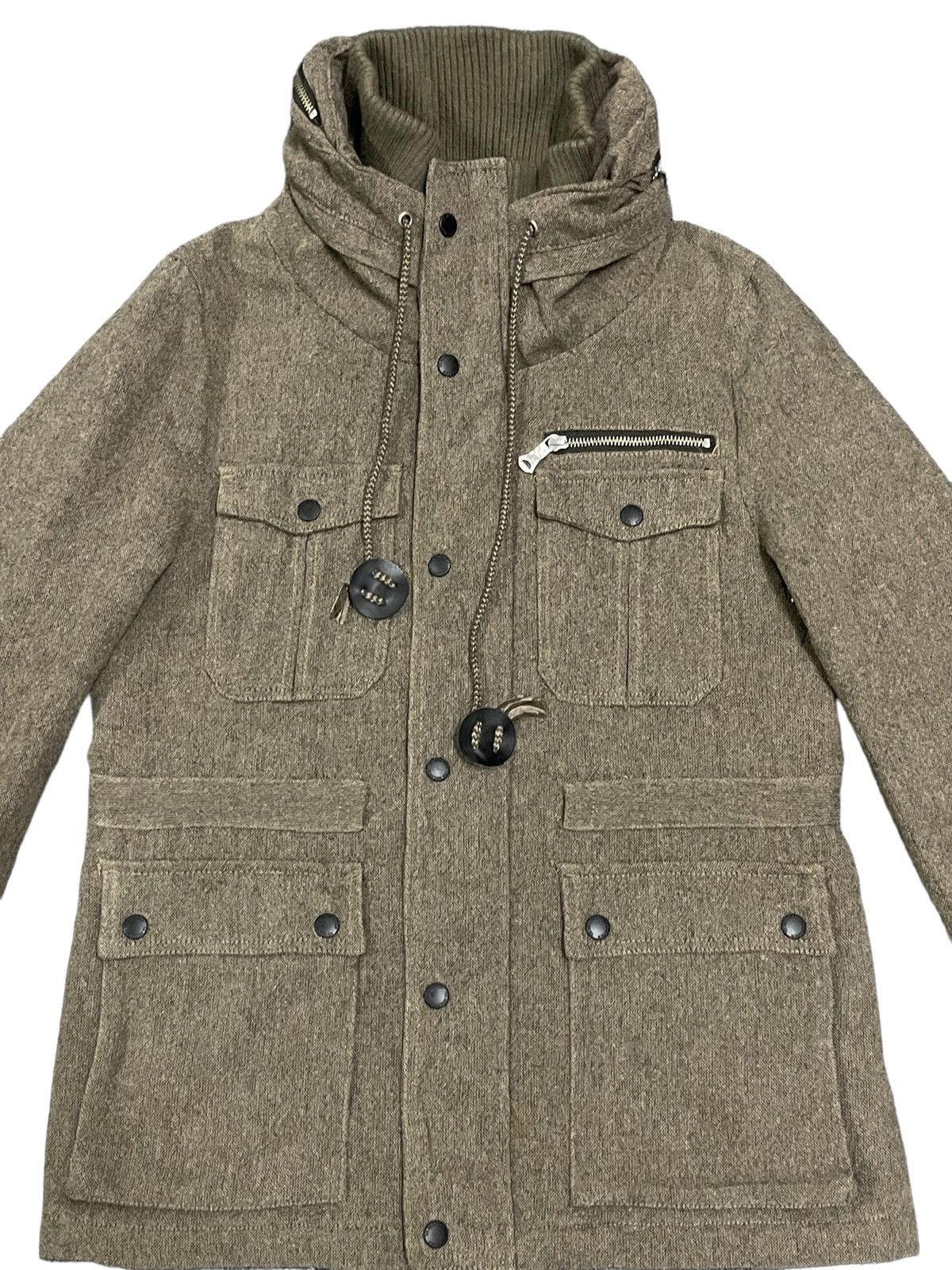 Fagassent Toshiki Aoki Takeo Kikuchi Wool Tactical Cargo Jacket Hooded Size US M / EU 48-50 / 2 - 3 Thumbnail