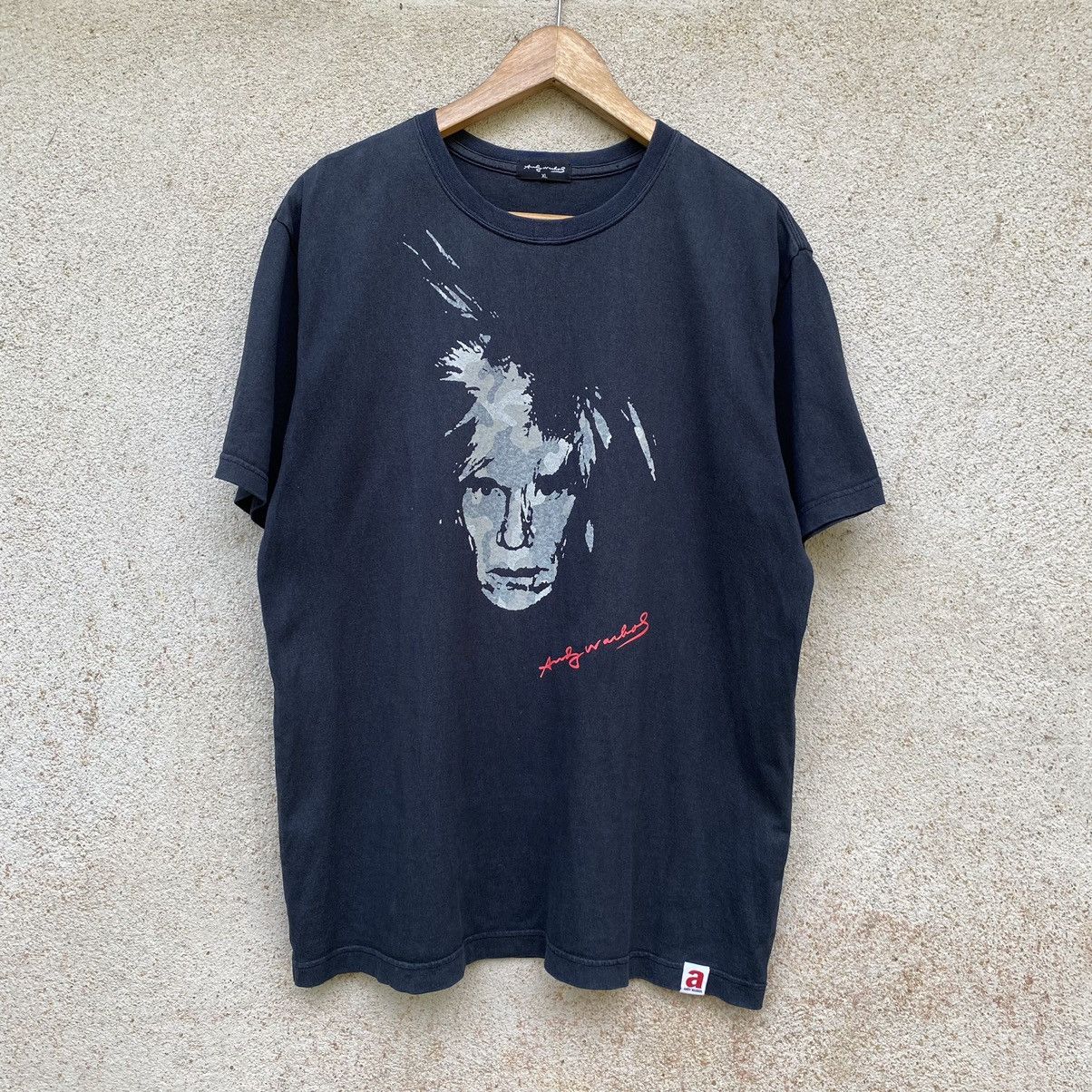 image of Thrashed Faded Vintage Andy Warhol Art Tee in Black, Men's (Size XL)
