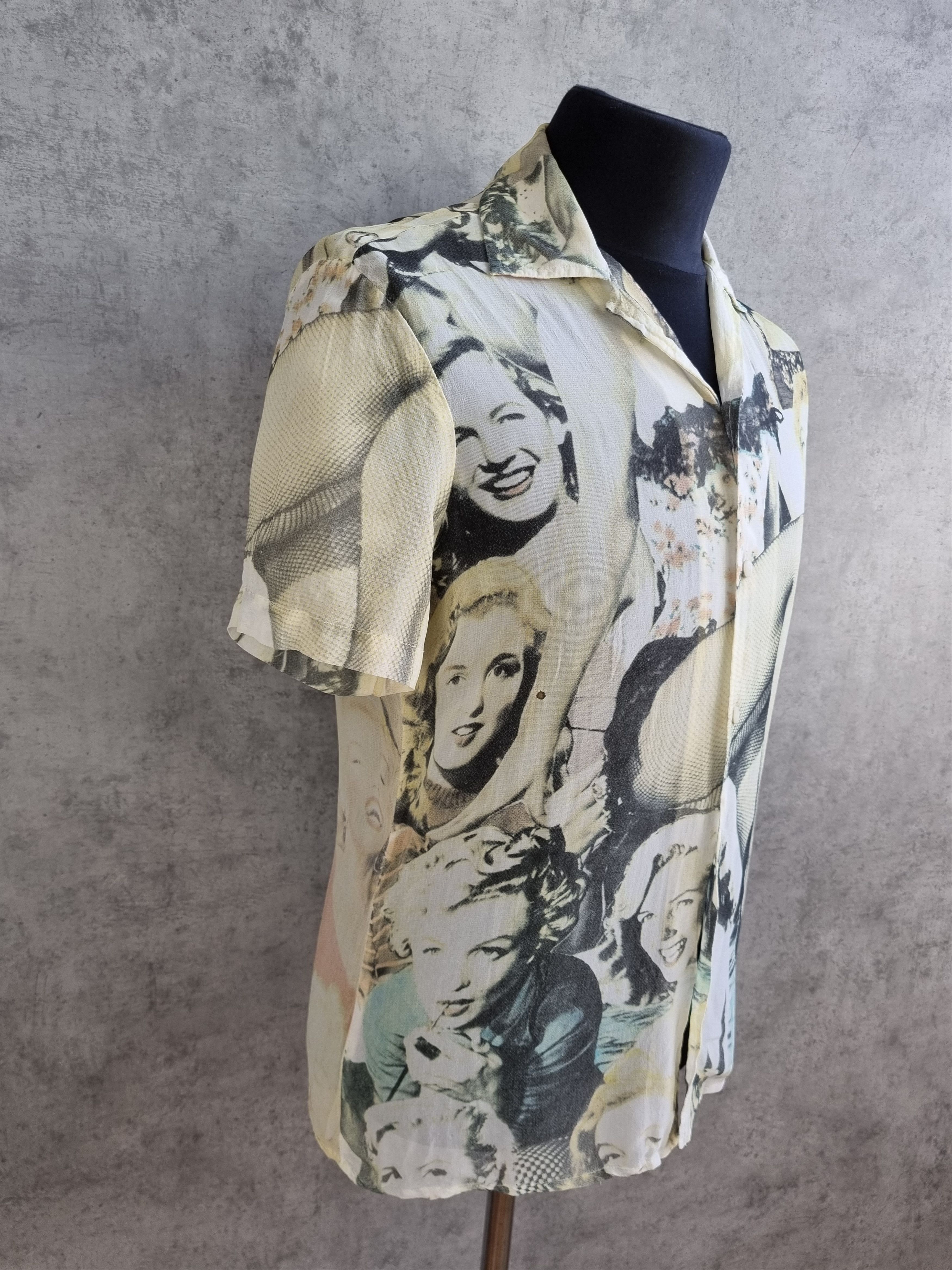 Vintage 90s Marilyn Monroe Print Shirt Jean Paul Gaultier style Size US M / EU 48-50 / 2 - 2 Thumbnail