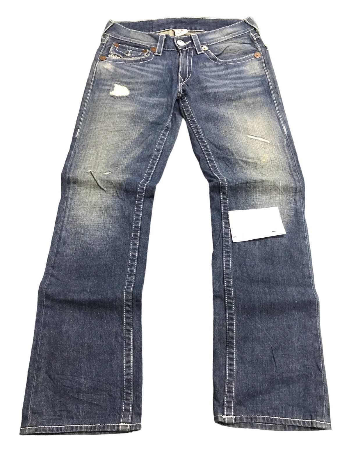 image of True Religion Ricky Distressed Denim Jeans in Blue, Men's (Size 33)