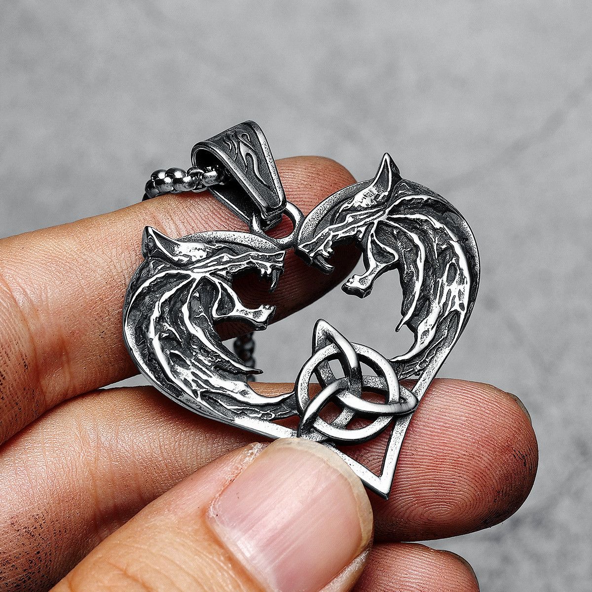 Jewelry 316L Stainless Steel Wolf Pendant Necklace Size ONE SIZE - 1 Thumbnail