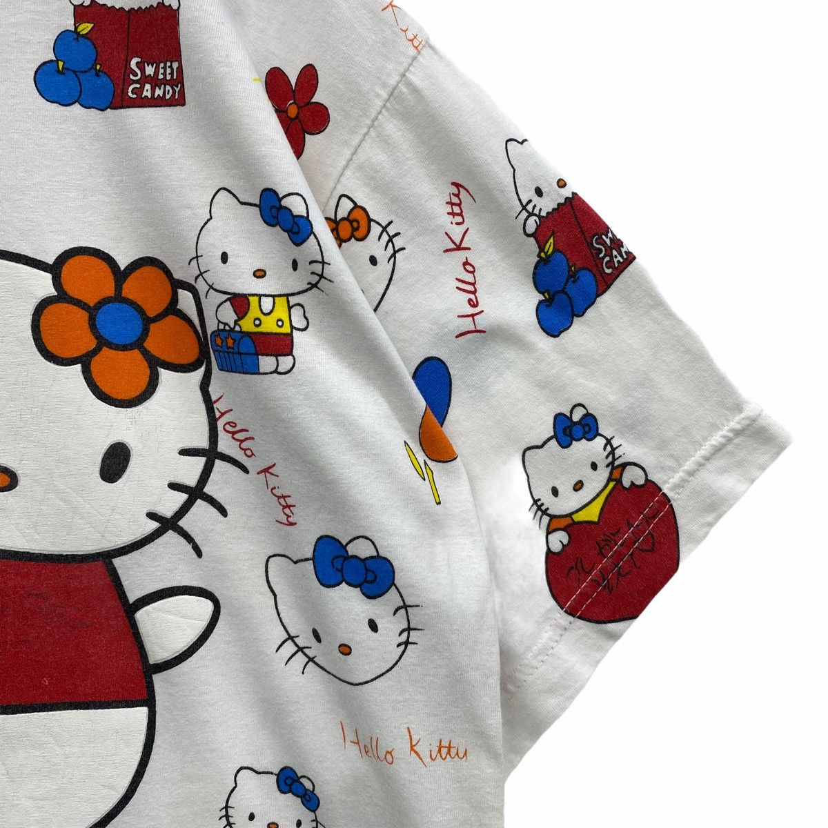 Cartoon Network × Vintage *Vintage HELLO KITTY OVERPRINT T-SHIRT MULTICOLOUR Size US L / EU 52-54 / 3 - 8 Thumbnail