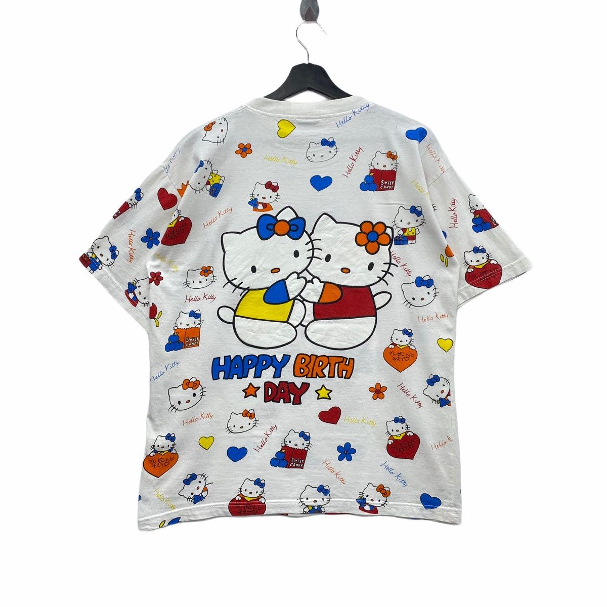 Cartoon Network × Vintage *Vintage HELLO KITTY OVERPRINT T-SHIRT MULTICOLOUR Size US L / EU 52-54 / 3 - 4 Thumbnail