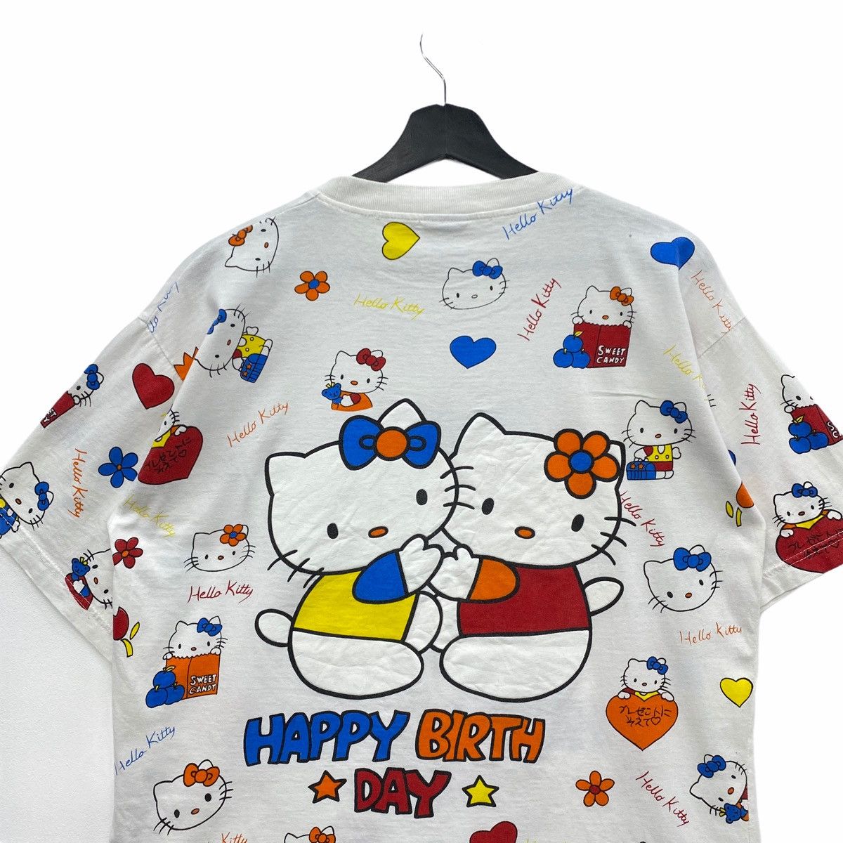 Cartoon Network × Vintage *Vintage HELLO KITTY OVERPRINT T-SHIRT MULTICOLOUR Size US L / EU 52-54 / 3 - 5 Thumbnail