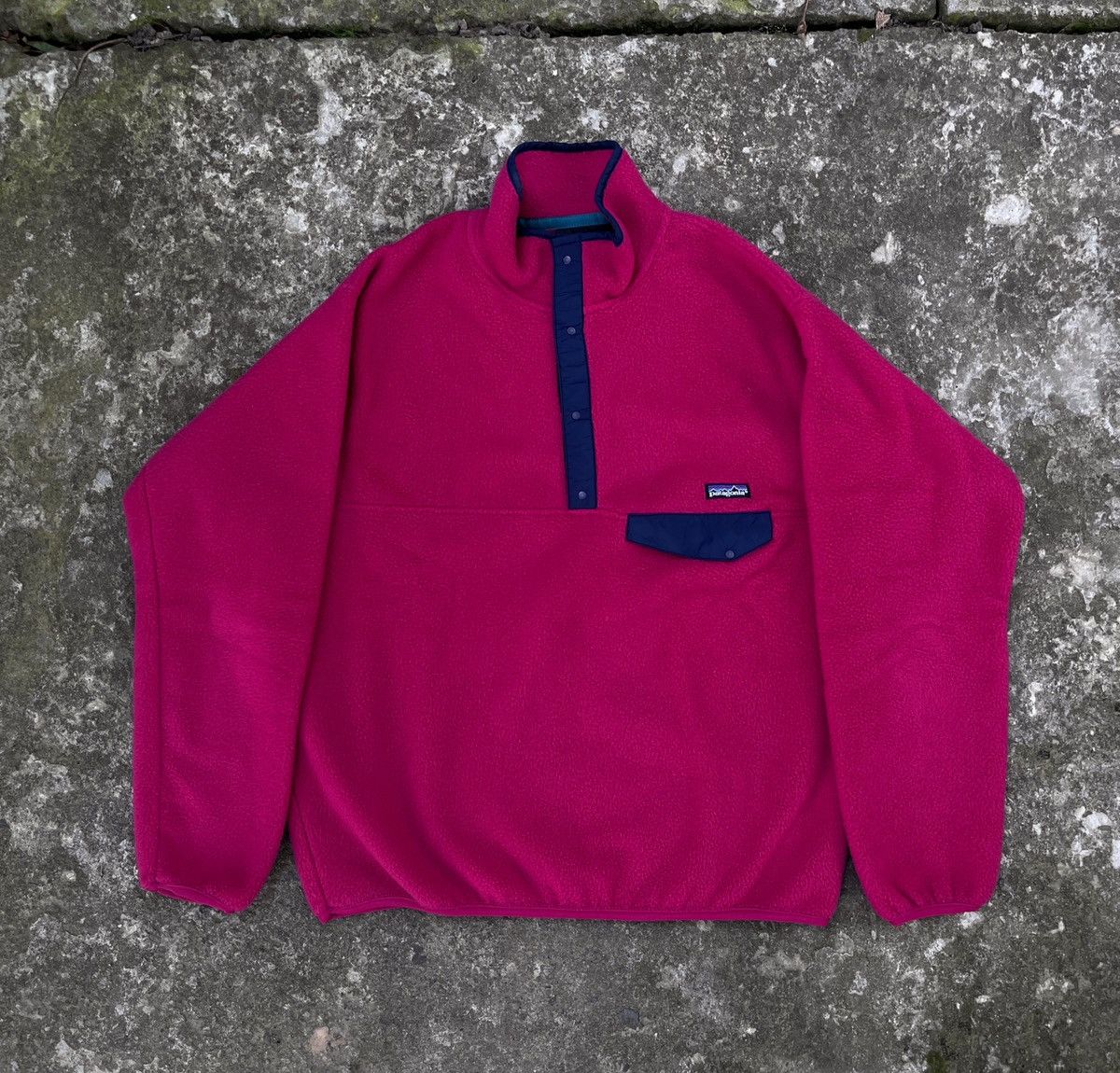 image of Outdoor Life x Patagonia Vintage Patagonia T Snap Fleece Pullover in Pink, Men's (Size Large)