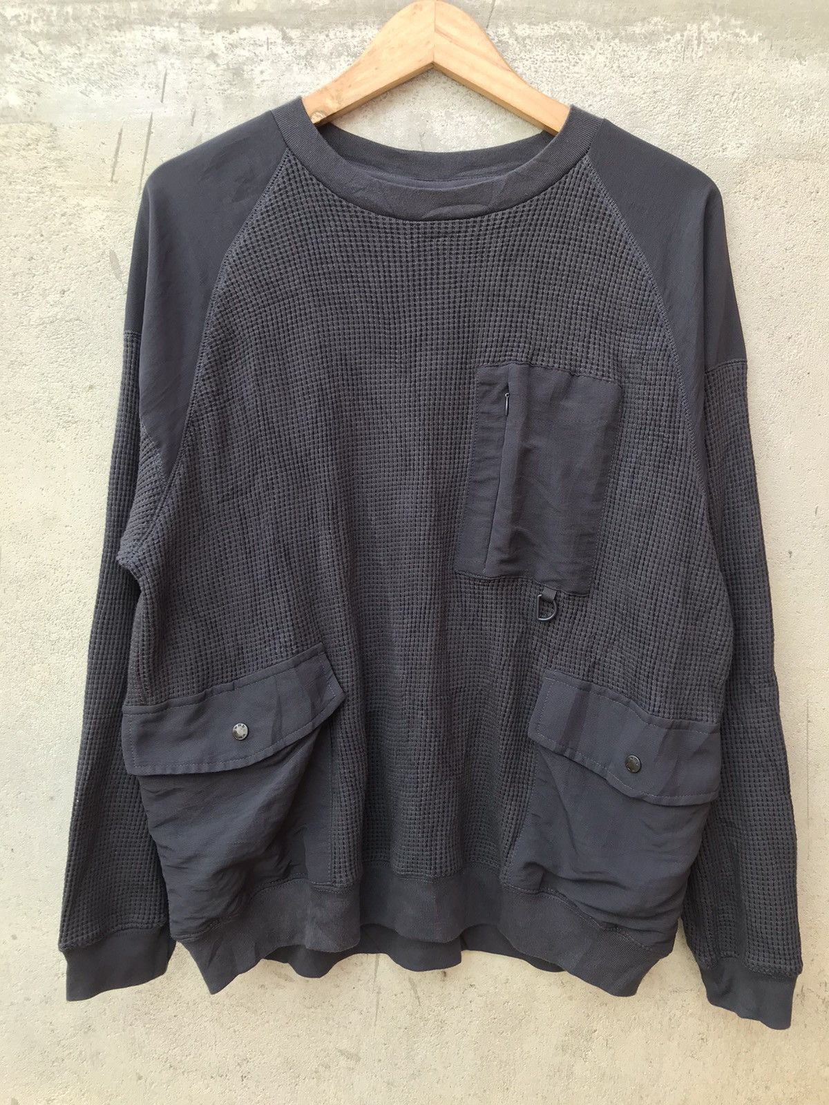 image of Issey Miyake x Yohji Yamamoto Japan- Workman Multipocket Jacket in Dark Grey Stone (Size Medium)