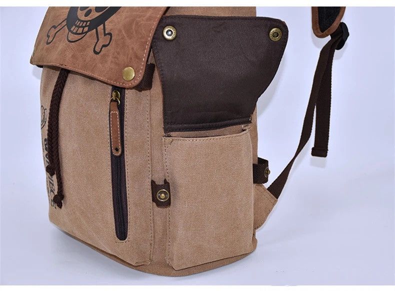 Anime ONE PIECE Canvas Backpack Bag Size ONE SIZE - 2 Thumbnail