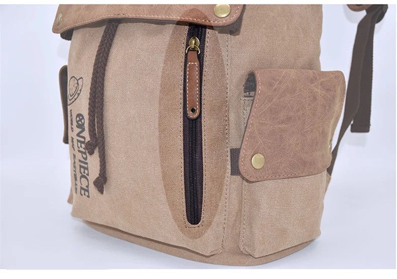 Anime ONE PIECE Canvas Backpack Bag Size ONE SIZE - 5 Thumbnail