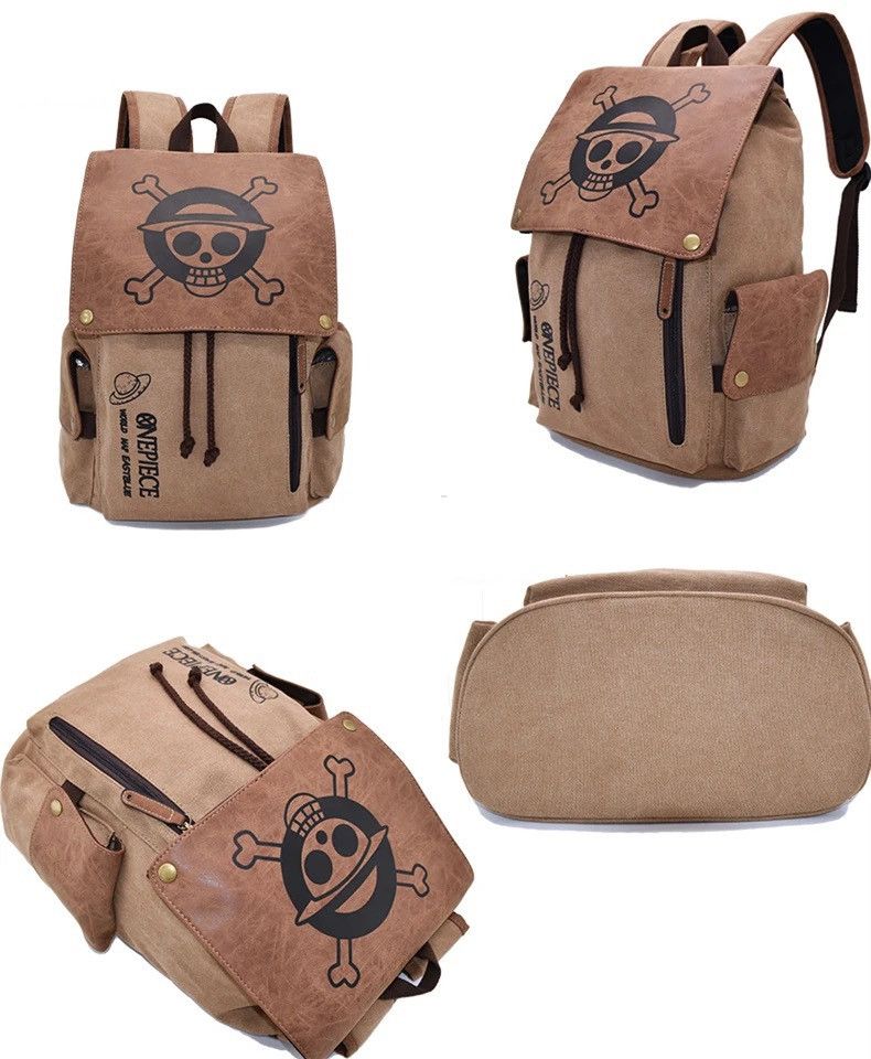 Anime ONE PIECE Canvas Backpack Bag Size ONE SIZE - 1 Thumbnail