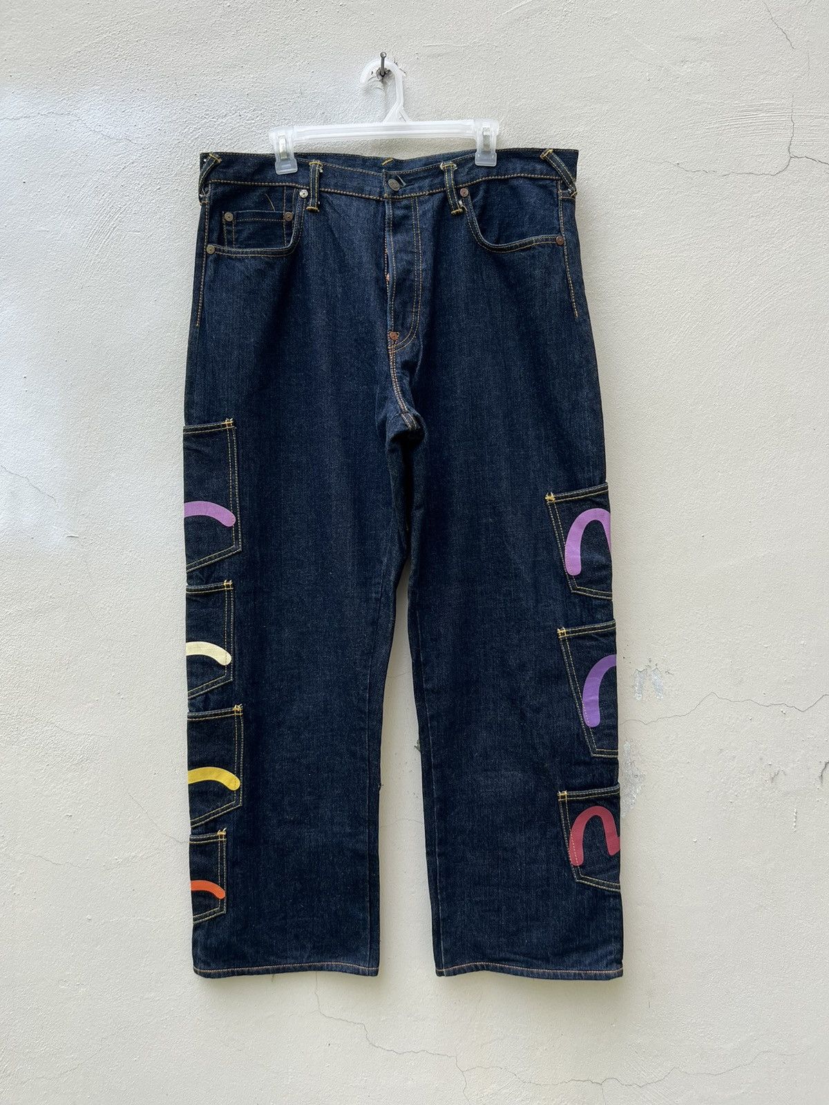 Evisu RARE!!! Vintage Evisu Multi Pocket Denim Selvedge Jeans Size US 36 / EU 52 - 6 Thumbnail