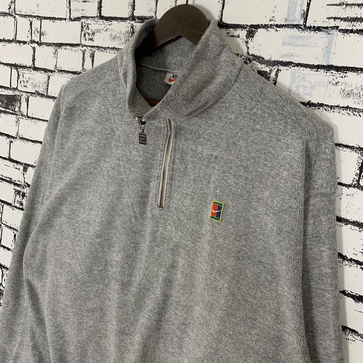 Nike × Vintage Vintage 90s Nike Challenge Court Half Zip Size US L / EU 52-54 / 3 - 3 Thumbnail