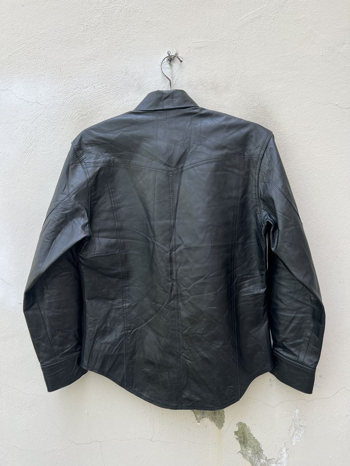 Leather Degner Japan Black Cow Leather Western Shirt Size US M / EU 48-50 / 2 - 14 Thumbnail
