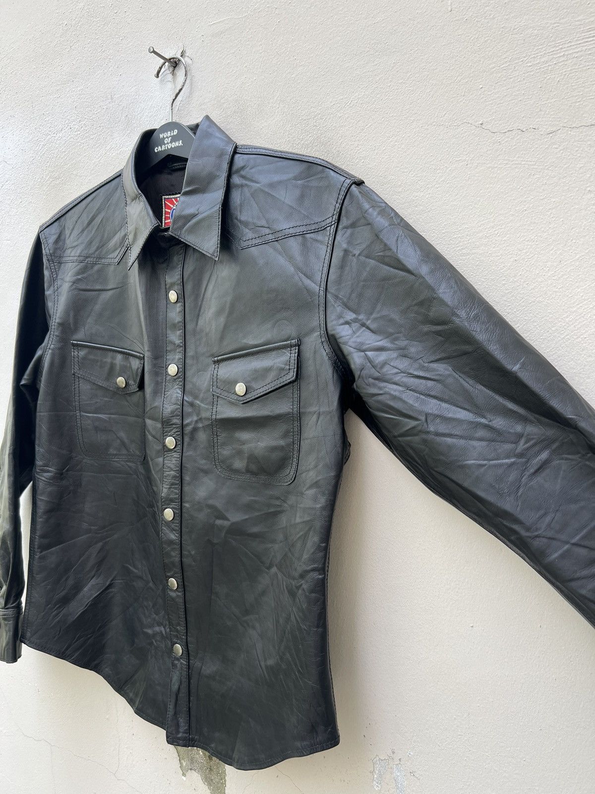 Leather Degner Japan Black Cow Leather Western Shirt Size US M / EU 48-50 / 2 - 10 Thumbnail